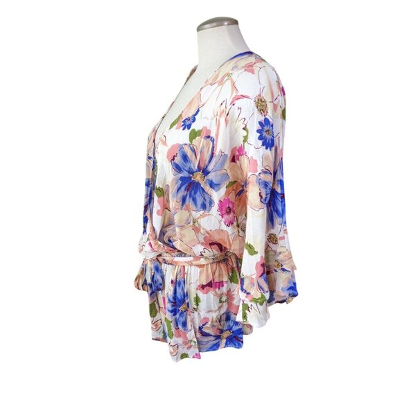 Floral Wrap Blouse - Multicolor - Picture 4 of 6